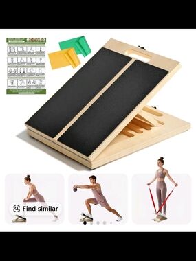 Adjustable Wooden Balance Wedge with Black Grip Pads